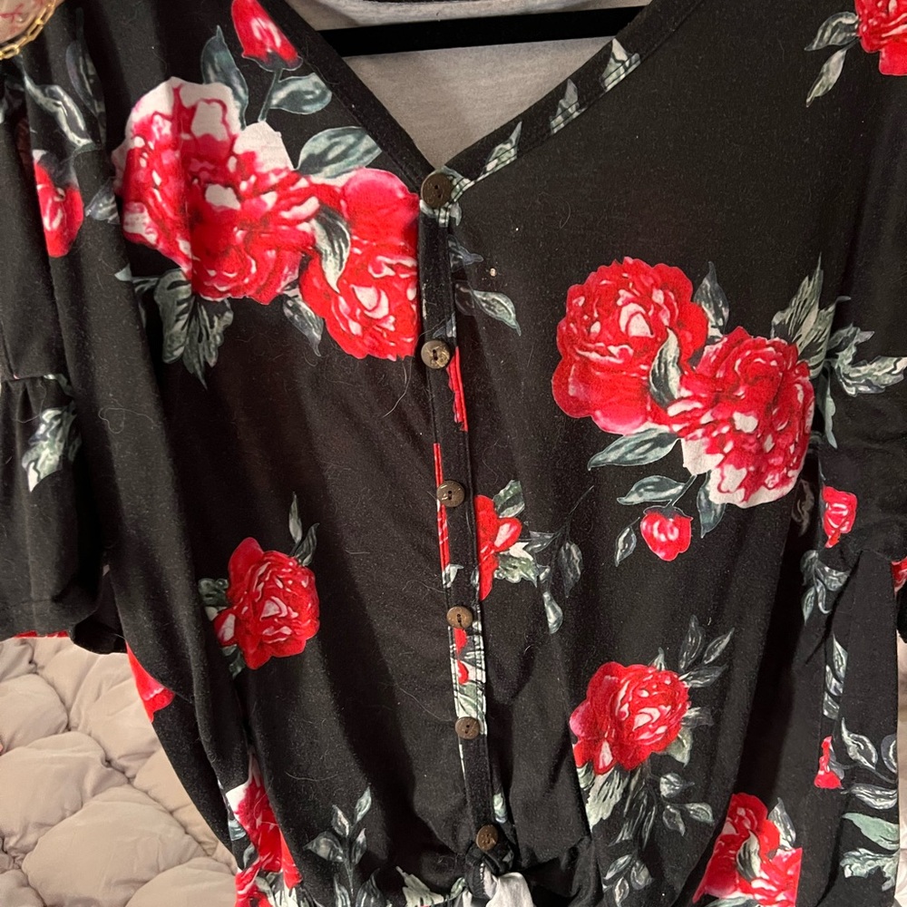 Floral Button-Down tops